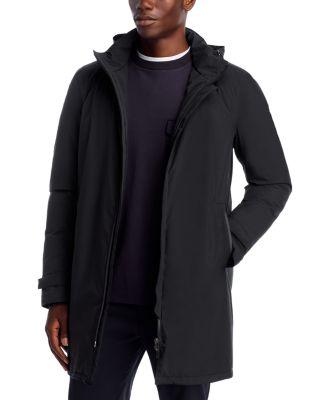Functional Wardrobe Waterproof Down Overcoat with Hidden Hood by HERNO
