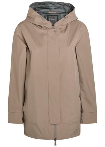 Hooded brushed shell jacket by HERNO