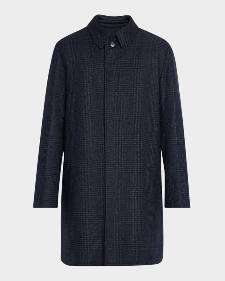 Men's Plaid Wool/Silk Coat by HERNO