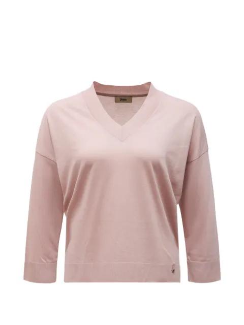 V-neck dropped-shoulder sweater by HERNO