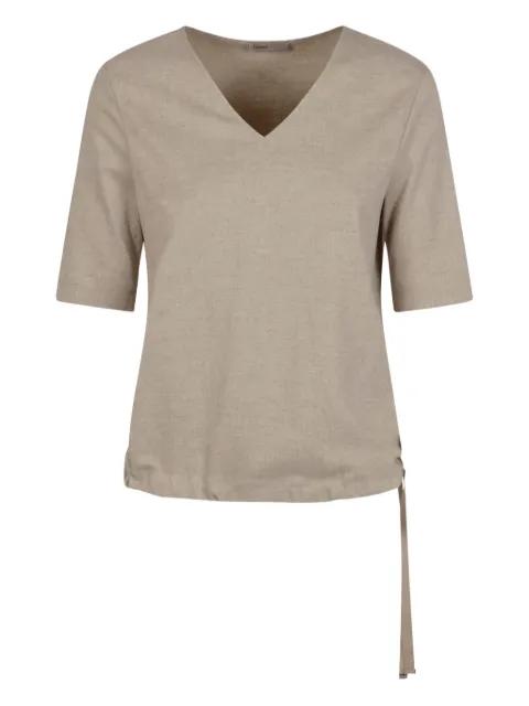 V-neck side-tie top by HERNO