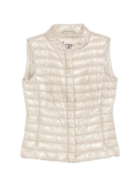 Vera collarless quilted gilet by HERNO