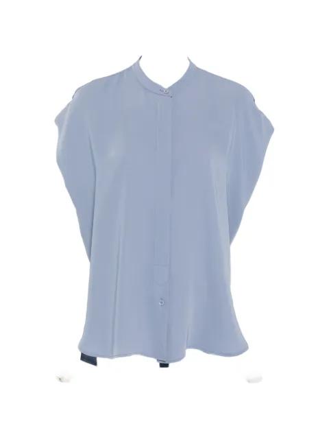 band-collar sleeveless blouse by HERNO