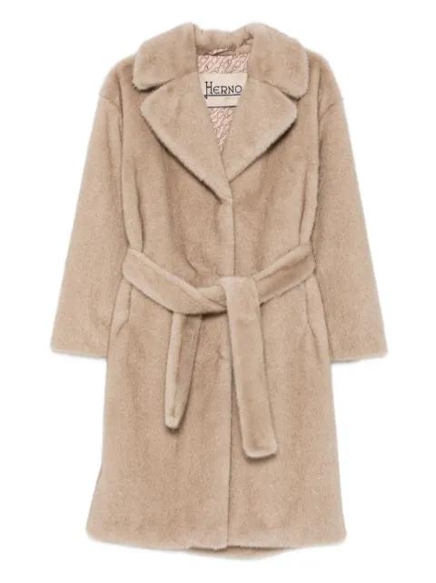 belted single-breasted coat by HERNO