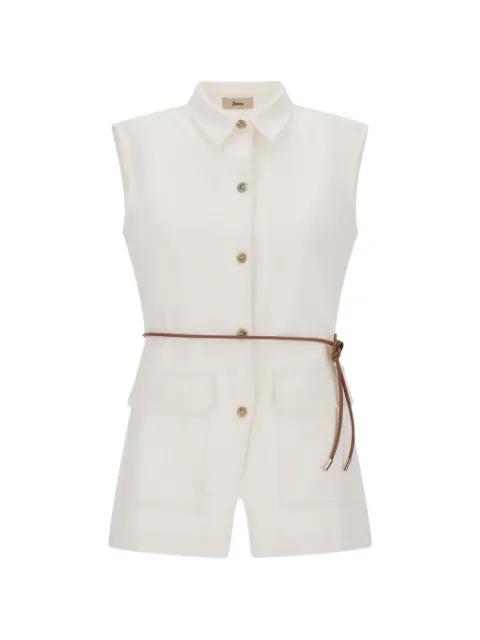 button belted waistcoat by HERNO