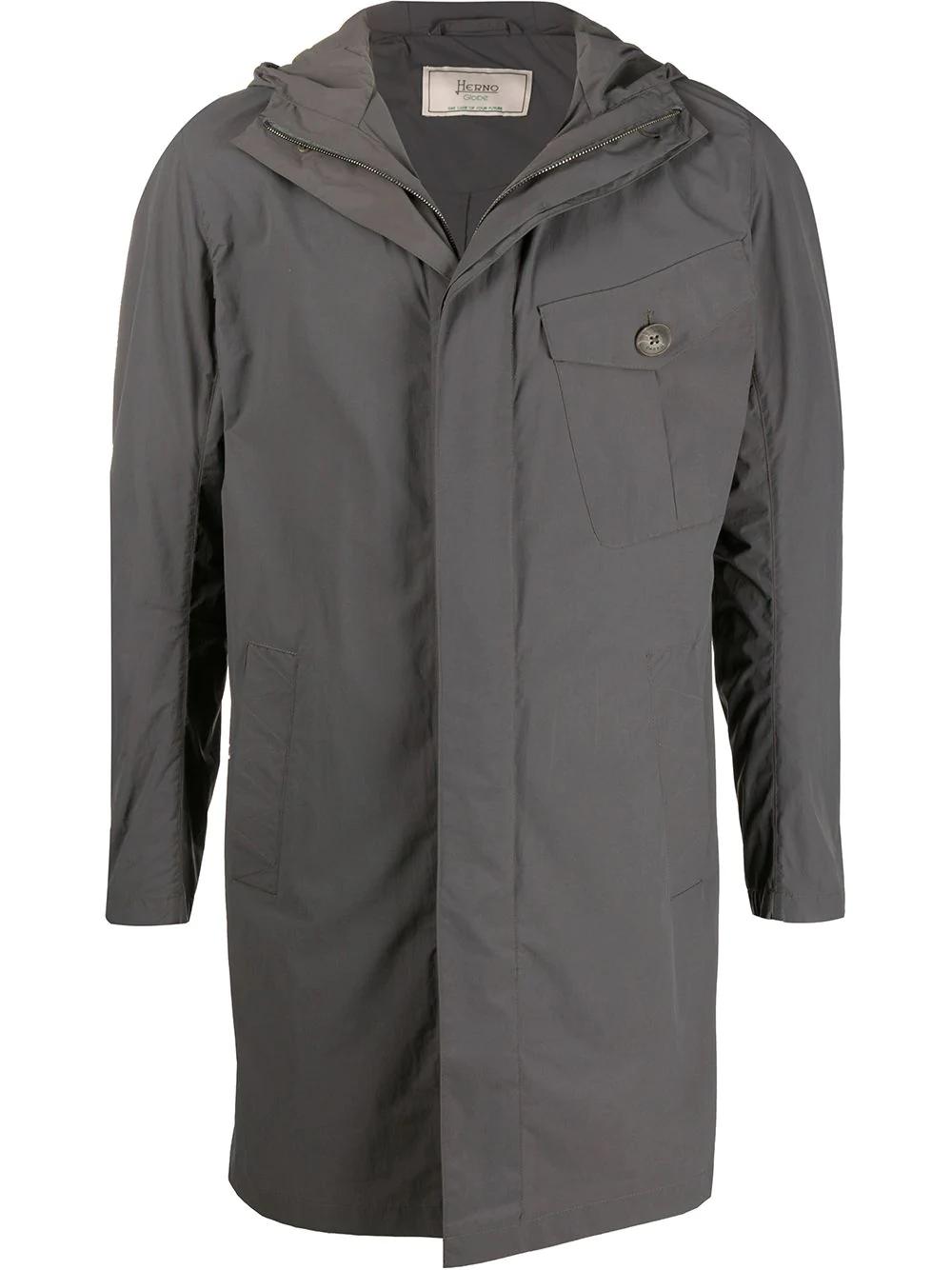 concealed fastening hoodied parka by HERNO