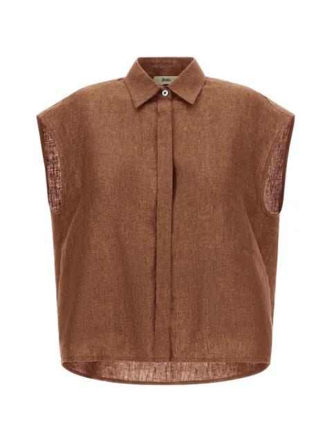 concealed-fastening sleeveless shirt by HERNO