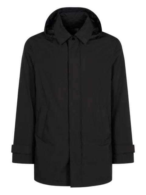 concelaled front hoodied jacket by HERNO