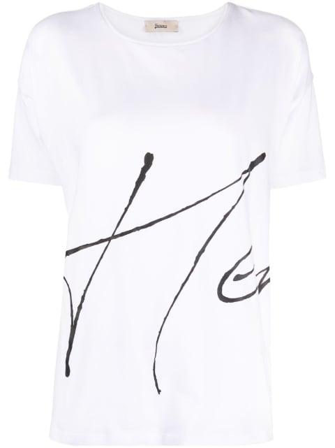 crew-neck logo-print T-shirt by HERNO
