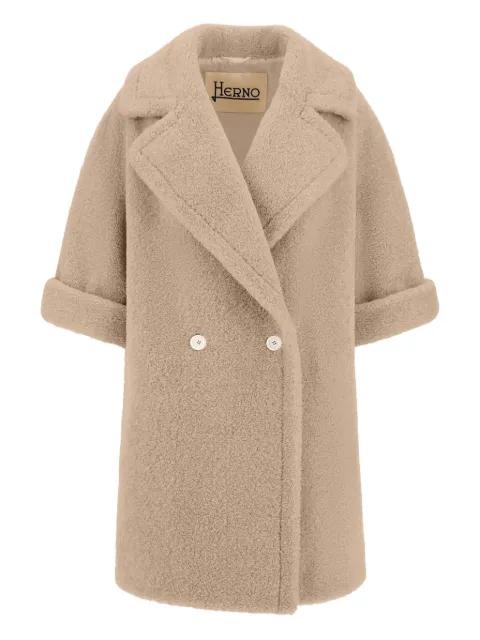 double-breasted short-sleeve coat by HERNO