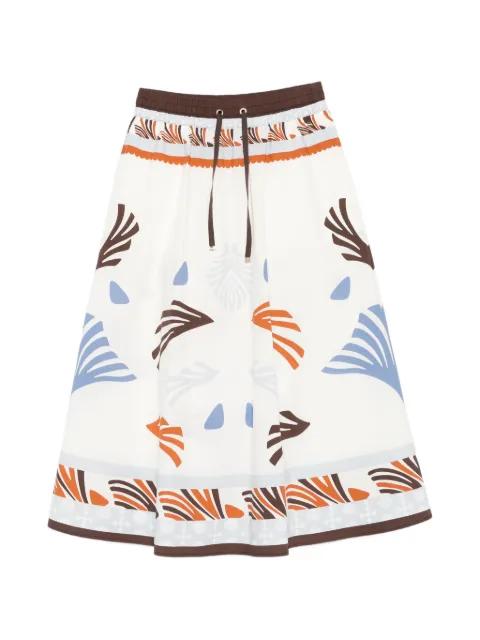 drawstring patterned midi skirt by HERNO