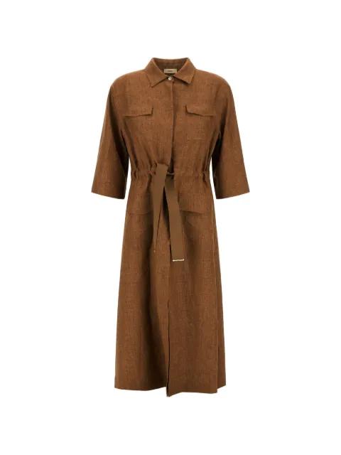 drawstring-waist linen midi dress by HERNO