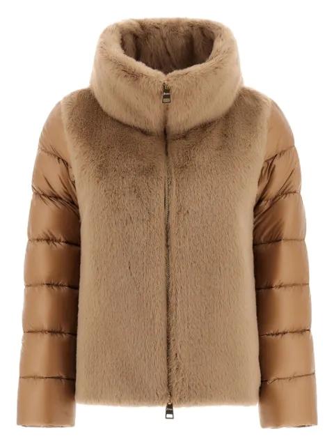 faux-fur quilted jacket by HERNO