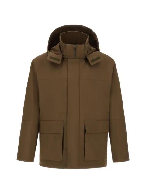 flap-pocket hoodied jacket by HERNO