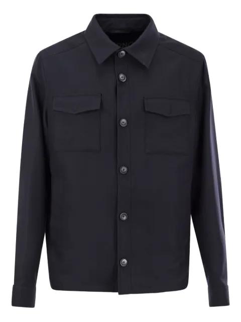 flap-pockets button-fastening shirt jacket by HERNO