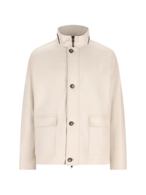 flap pockets high-neck jacket by HERNO