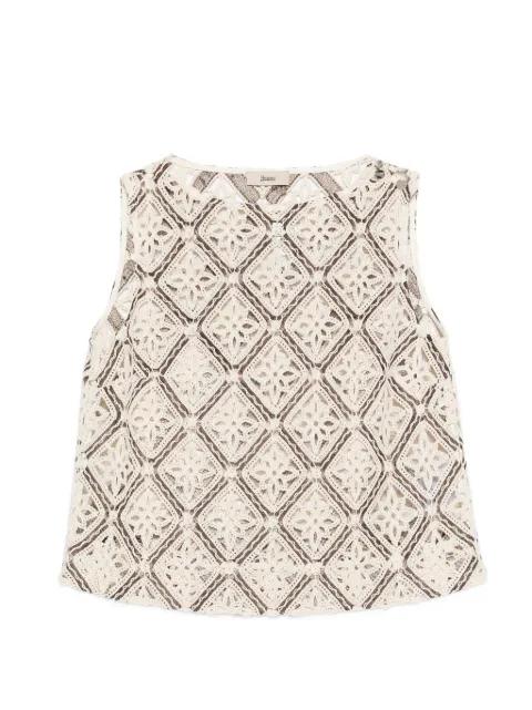 geometric crochet top by HERNO