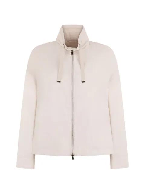 high-collar zip-up jacket by HERNO