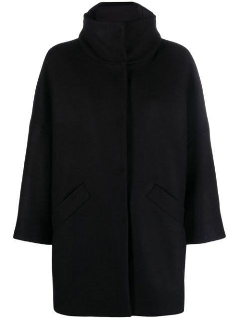 high-neck single-breasted coat by HERNO