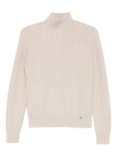 high-neck textured sweater by HERNO