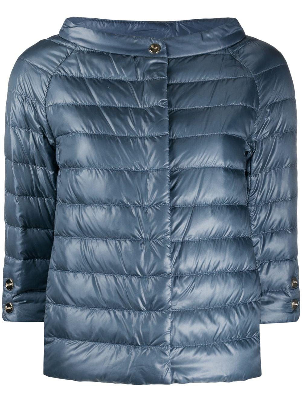 high-shine half-length sleeved jacket by HERNO