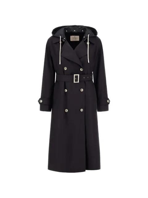 hoodied belted coat by HERNO