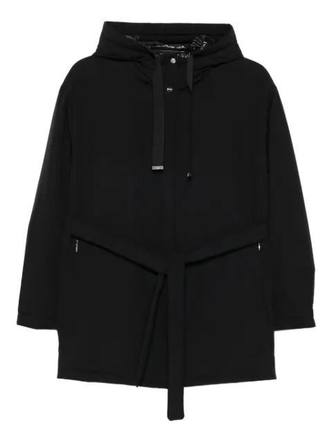 hoodied belted jacket by HERNO