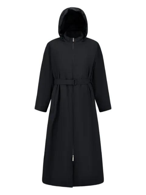hoodied belted raincoat by HERNO