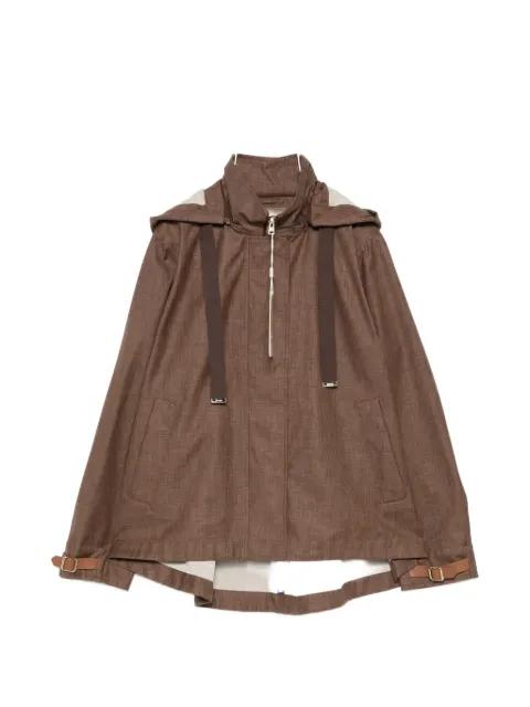 hoodied buckle-strap jacket by HERNO