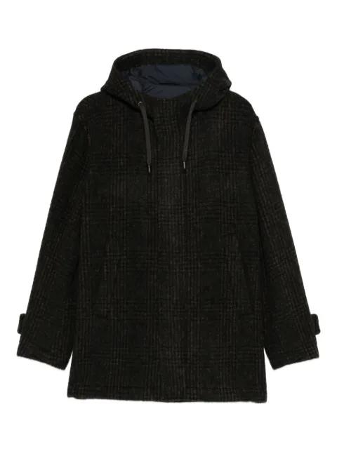 hoodied-check coat by HERNO