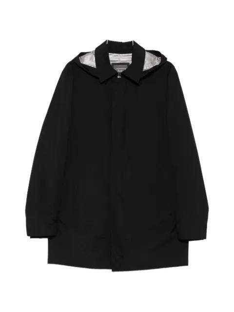 hoodied concealed-fastening raincoat by HERNO