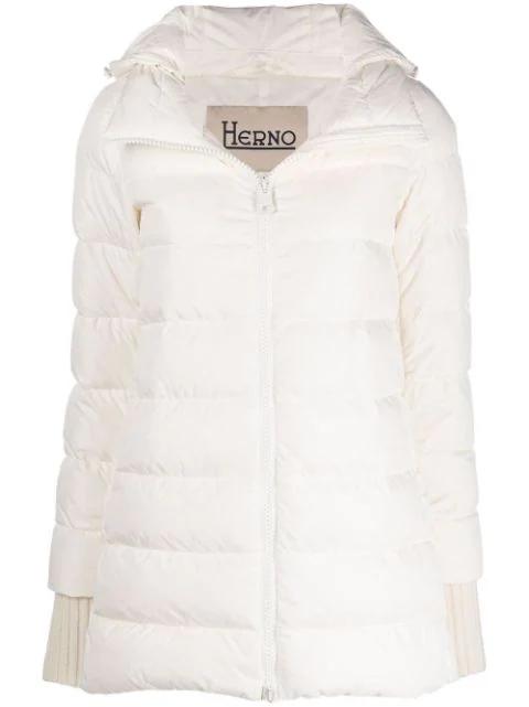 hoodied feather-down padded coat by HERNO