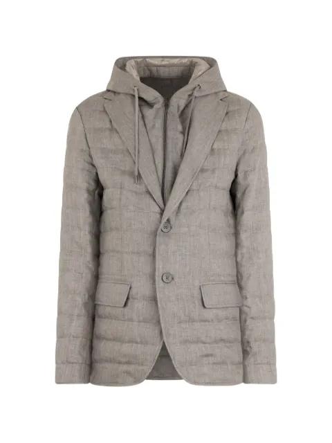 hoodied flap-pocket blazer by HERNO