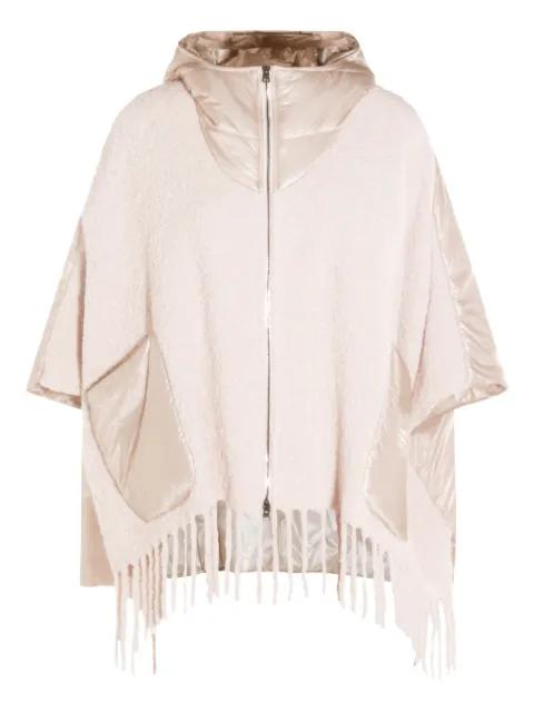 hoodied fringed cape by HERNO