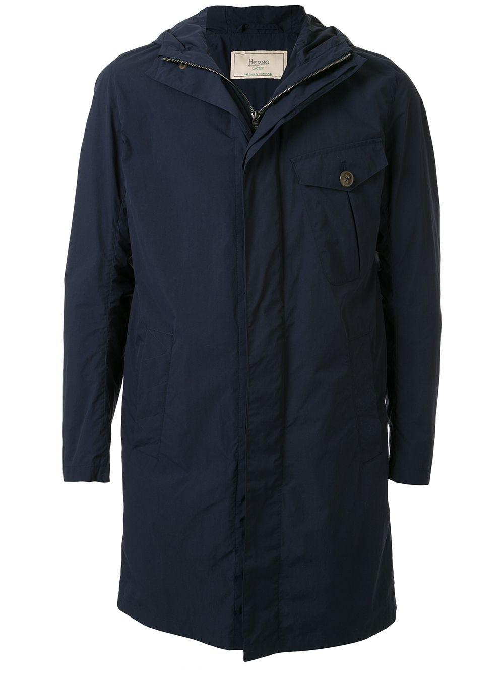 hoodied single-breasted coat by HERNO