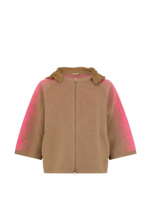 hoodied zip-fastening cardigan by HERNO