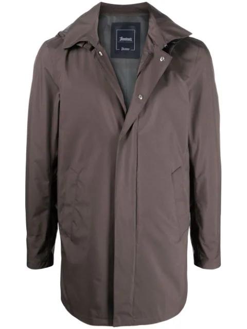 hoodied zip-up raincoat by HERNO
