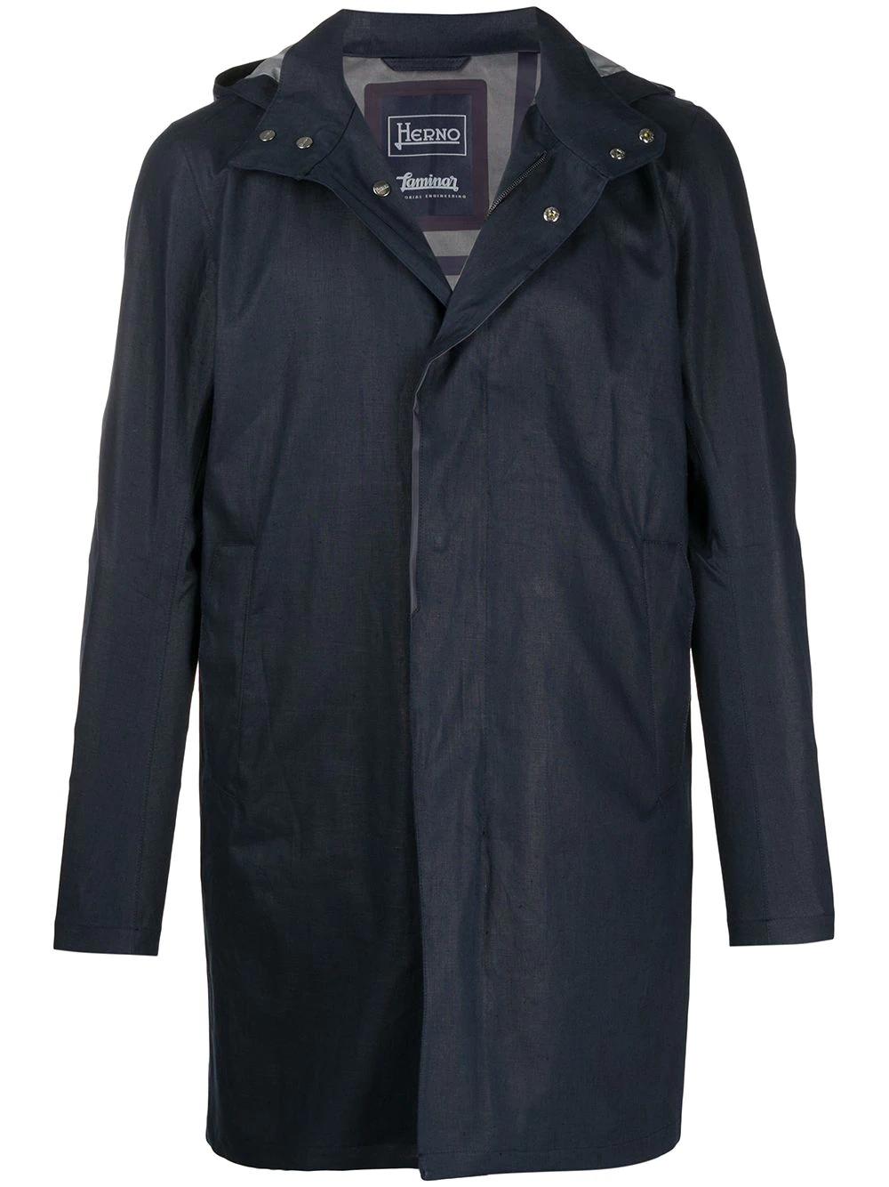 laminated hoodied parka by HERNO