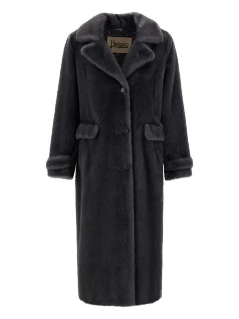 lapel-collar single-breasted coat by HERNO