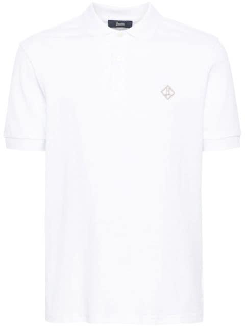 logo-embroidered piqué polo shirt by HERNO