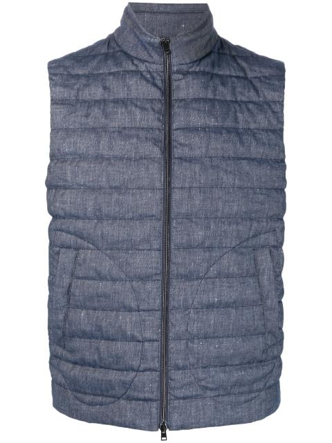 logo-patch padded gilet by HERNO