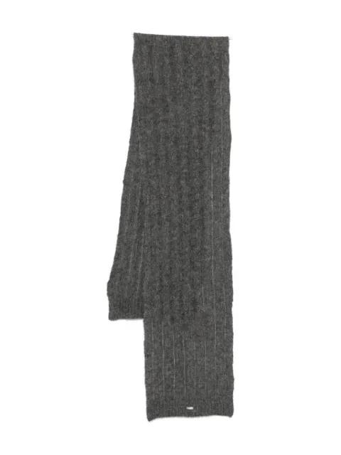 logo-plaque ribbed-knit scarf by HERNO