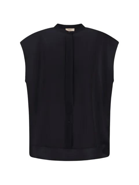 mandarin-collar cady blouse by HERNO