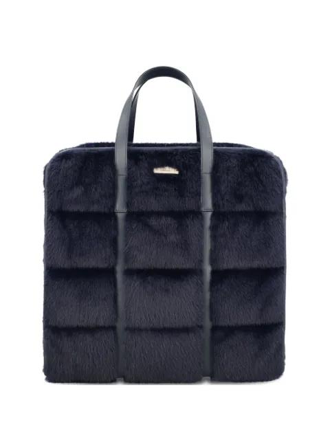 medium quilted faux-fur tote bag by HERNO