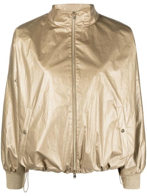 metallic bomber jacket by HERNO