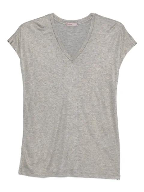 metallic v-neck tee by HERNO