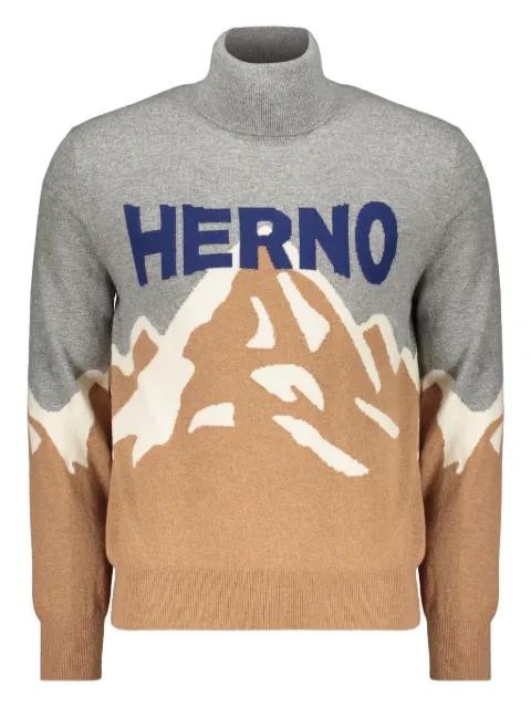 mountain-design high-neck sweater by HERNO