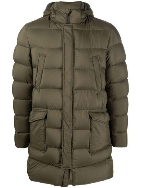 padded hoodied down coat by HERNO