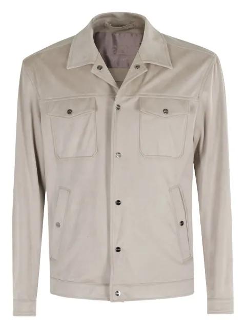 patch-pocket shirt jacket by HERNO