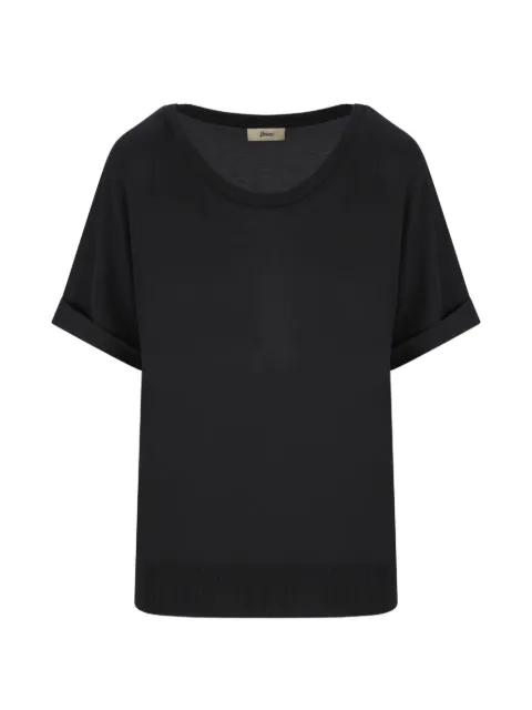 pleated round-neck T-shirt by HERNO